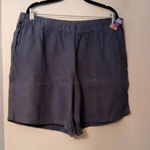 J Jill Women's Blue Linen Shorts Size Xl